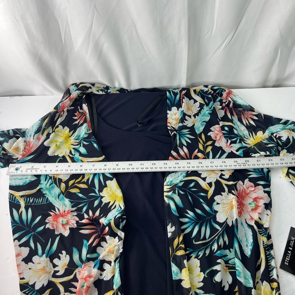 Navy Dress with Floral Sheer Kimono Size 18 NWT - Picture 9 of 9